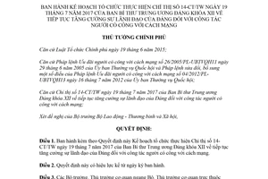 Quyết định 773/QĐ-TTg 2018 tăng cuờng sự lãnh đạo của Đảng đối với công tác người có công