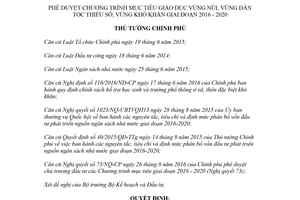 Quyết định 775/QĐ-TTg 2018 Chương trình mục tiêu giáo dục vùng núi vùng dân tộc thiểu số