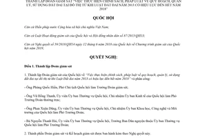 Nghị quyết 61/2018/QH14 thành lập Đoàn giám sát thực hiện pháp luật về quy hoạch sử dụng đất đai