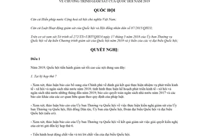 Nghị quyết 59/2018/QH14 chương trình giám sát của Quốc hội 2019