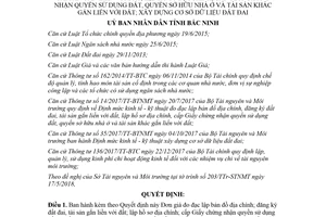 Quyết định 15/2018/QĐ-UBND đơn giá đo đạc lập bản đồ địa chính đăng ký đất đai Bắc Ninh