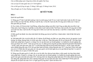 Nghị quyết 64/2018/QH14 kỳ họp thứ 5 Quốc hội khóa XIV