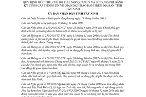 Quyết định 21/2018/QĐ-UBND sửa đổi 56/2016/QĐ-UBND phí thông tin giao dịch bảo đảm Tây Ninh