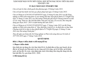 Quyết định 28/2018/QĐ-UBND mức hỗ trợ bố trí ổn định dân cư vùng sạt lở lốc xoáy Bến Tre