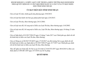 Quyết định 39/2018/QĐ-UBND bãi bỏ Khoản 9 10 Điều 4 Quy chế Thi đua khen thưởng Ninh Thuận