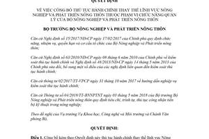 Quyết định 2346/QĐ-BNN-KHCN 2018 thủ tục thay thế lĩnh vực Nông nghiệp Phát triển nông thôn