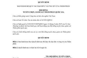 Quyết định 87/QĐ-HĐTC 2018 Bộ Quy tắc đạo đức và ứng xử của Thẩm phán