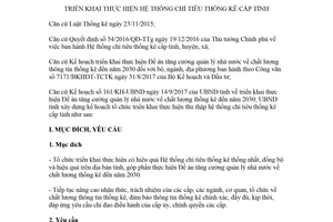 Kế hoạch 97/KH-UBND 2018 thực hiện hệ thống chỉ tiêu thống kê cấp tỉnh Lạng Sơn