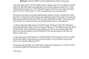 Công văn 3244/BYT-ATTP 2018 thực hiện Nghị quyết về an toàn thực phẩm