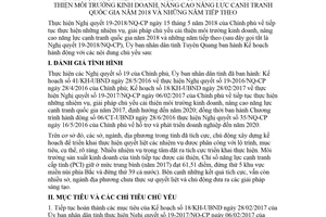 Kế hoạch 55/KH-UBND 2018 tiếp tục thực hiện giải pháp chủ yếu cải thiện môi trường kinh doanh