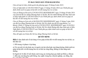 Quyết định 11/2018/QĐ-UBND trợ giúp xã hội đối tượng bảo trợ xã hội Hải Dương