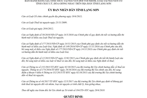 Quyết định 43/2018/QĐ-UBND bảng giá tính thuế tài nguyên có tính chất lý hóa giống nhau Lạng Sơn