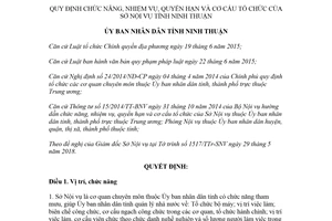 Quyết định 36/2018/QĐ-UBND về quy định cơ cấu tổ chức của Sở Nội vụ Ninh Thuận