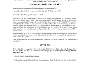 Quyết định 20/2018/QĐ-UBND sửa đổi thủ tục định giá đất cụ thể kèm 44/2016/QĐ-UBND Phú Yên