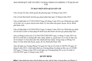 Quyết định 08/2018/QĐ-UBND Quy chế tổ chức hoạt động của Phòng Y tế quận Gò Vấp Hồ Chí Minh