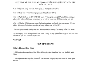 Thông tư 40/2018/TT-BGTVT thu thập và báo cáo tiêu thụ nhiên liệu của tàu biển Việt Nam