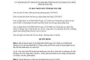 Quyết định 09/2018/QĐ-UBND bãi bỏ Quyết định 50/2006/QĐ-UBND Quảng Trị