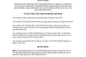Quyết định 21/2018/QĐ-UBND bãi bỏ Quyết định 65/2017/QĐ-UBND Hồ Chí Minh