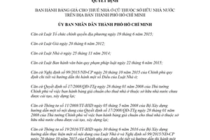 Quyết định 22/2018/QĐ-UBND về bảng giá cho thuê nhà ở cũ thuộc sở hữu nhà nước Hồ Chí Minh