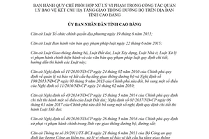 Quyết định 19/2018/QĐ-UBND xử lý vi phạm quản lý hạ tầng giao thông đường bộ Cao Bằng