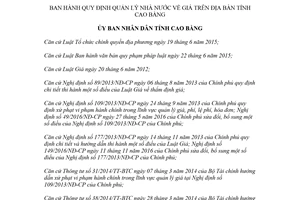 Quyết định 21/2018/QĐ-UBND quy định quản lý Nhà nước về Giá Cao Bằng