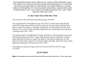 Quyết định 1030/QĐ-UBND 2018 về Tăng cường phổ biến pháp luật cho người lang thang cơ nhỡ Trà Vinh