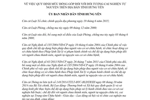 Quyết định 21/2018/QĐ-UBND mức đóng góp đối với đối tượng cai nghiện tự nguyện Hưng Yên