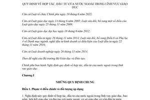 Decree 86/2018/ND-CP on foreign cooperation and investment in education