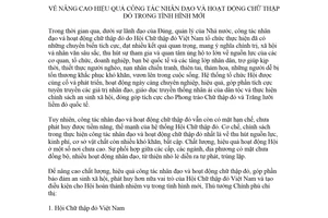 Chỉ thị 18/CT-TTg 2018 nâng cao hiệu quả công tác nhân đạo và hoạt động chữ thập đỏ