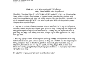 Công văn 861/TCLN-KHTC 2018 chính sách chi trả dịch vụ môi trường rừng gắn với bảo vệ rừng