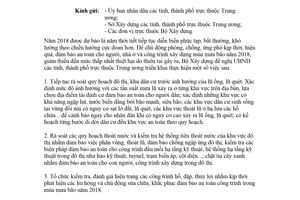 Công văn 1556/BXD-GĐ 2018 phòng chống thiên tai an toàn người nhà ở công trình mùa mưa bão