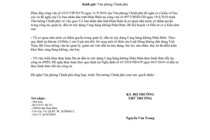 Công văn 4460/BKHĐT-KCHTĐT 2018 giao tỉnh Điện Biên quản lý xây dựng Cảng hàng không