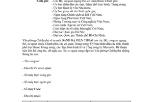 Công văn 4337/VPCP-HC 2018 cung cấp thông tin điện thoại