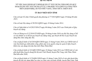 Quyết định 1178/QĐ-UBND 2018 quản lý xây dựng theo đồ án xây dựng Khu vui chơi Phú Vang Huế