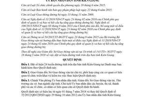 Quyết định 14/2018/QĐ-UBND đặt số hiệu đường tỉnh Kiên Giang