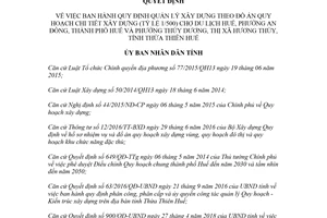 Quyết định 1177/QĐ-UBND 2018 quản lý xây dựng theo đồ án xây dựng Chợ Du lịch An Đông Huế