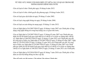 Quyết định 28/2018/QĐ-TTg nhận văn bản điện tử giữa cơ quan trong hệ thống hành chính nhà nước