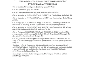 Quyết định 34/2018/QĐ-UBND sửa đổi 60/2014/QĐ-UBND Bảng giá đất định kỳ 5 năm Long An