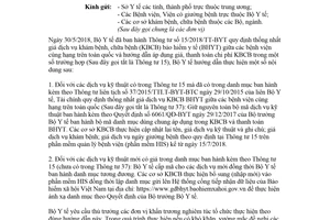 Công văn 4017/BYT-BH 2018 hướng dẫn áp mã dịch vụ khám bệnh theo Thông tư 15/2018/TT-BYT