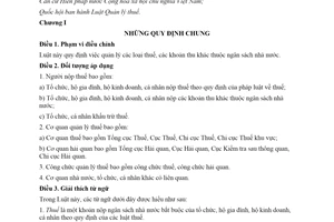 Luật quản lý thuế 2019