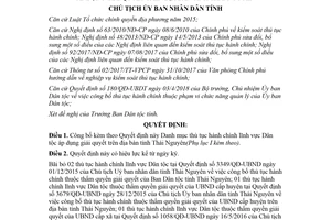 Quyết định 1549/QĐ-UBND 2018 công bố thủ tục hành chính Dân tộc Thái Nguyên