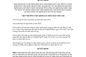 Quyết định 314/QĐ-VKSTC 2018 Quy chế phối hợp trong việc giải quyết vụ án hình sự