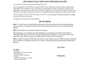 Quyết định 1975/QĐ-UBND 2018 công bố thủ tục hành chính Điện Thương mại quốc tế Thái Nguyên