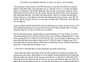 Chỉ thị 19/CT-TTg 2018 công tác phòng tránh lũ ống lũ quét sạt lở đất