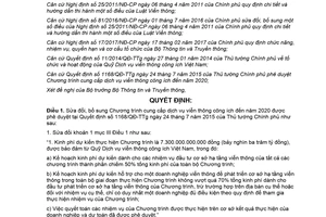 Quyết định 868/QĐ-TTg 2018 sửa đổi Quyết định 1168/QĐ-TTg cung cấp dịch vụ viễn thông công ích