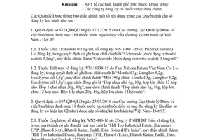 Công văn 13271/QLD-ĐK 2018 đính chính Quyết định cấp số đăng ký thuốc nước ngoài