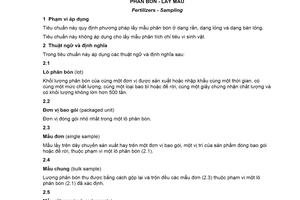 Tiêu chuẩn quốc gia TCVN 9486:2018 về Phân bón - Lấy mẫu