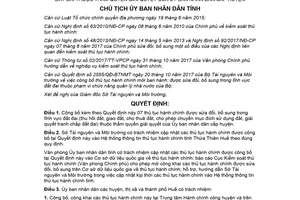 Quyết định 1244/QĐ-UBND 2018 công bố thủ tục hành chính lĩnh vực đất đai Ủy ban huyện Huế