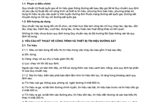 Quy chuẩn kỹ thuật quốc gia QCVN 06:2018/BGTVT về Tín hiệu giao thông đường sắt