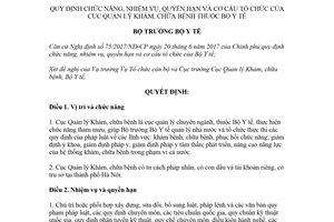 Quyết định 4518/QĐ-BYT 2018 chức năng quyền hạn cơ cấu tổ chức Cục Quản lý Khám chữa bệnh